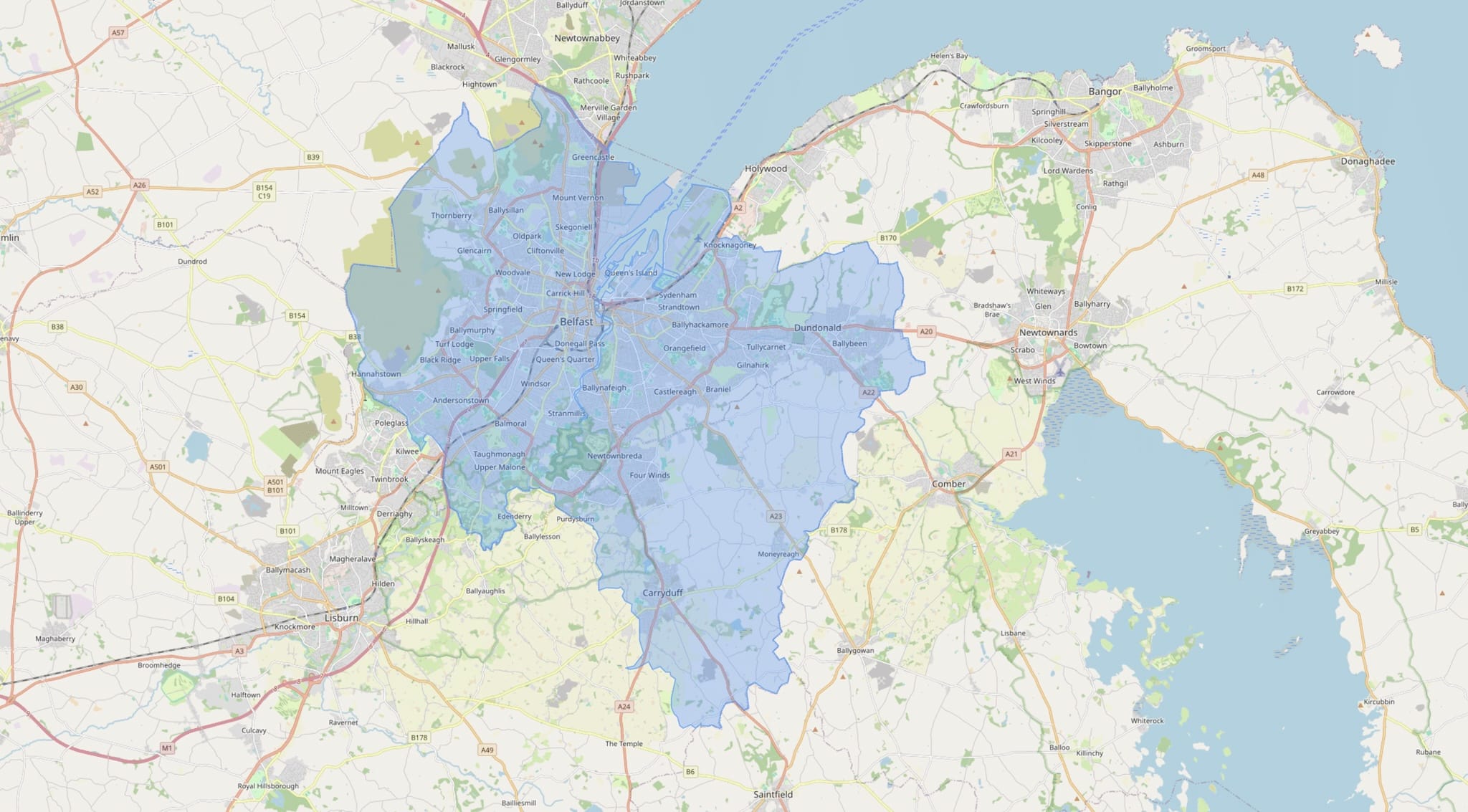 Belfast Trust Area Map